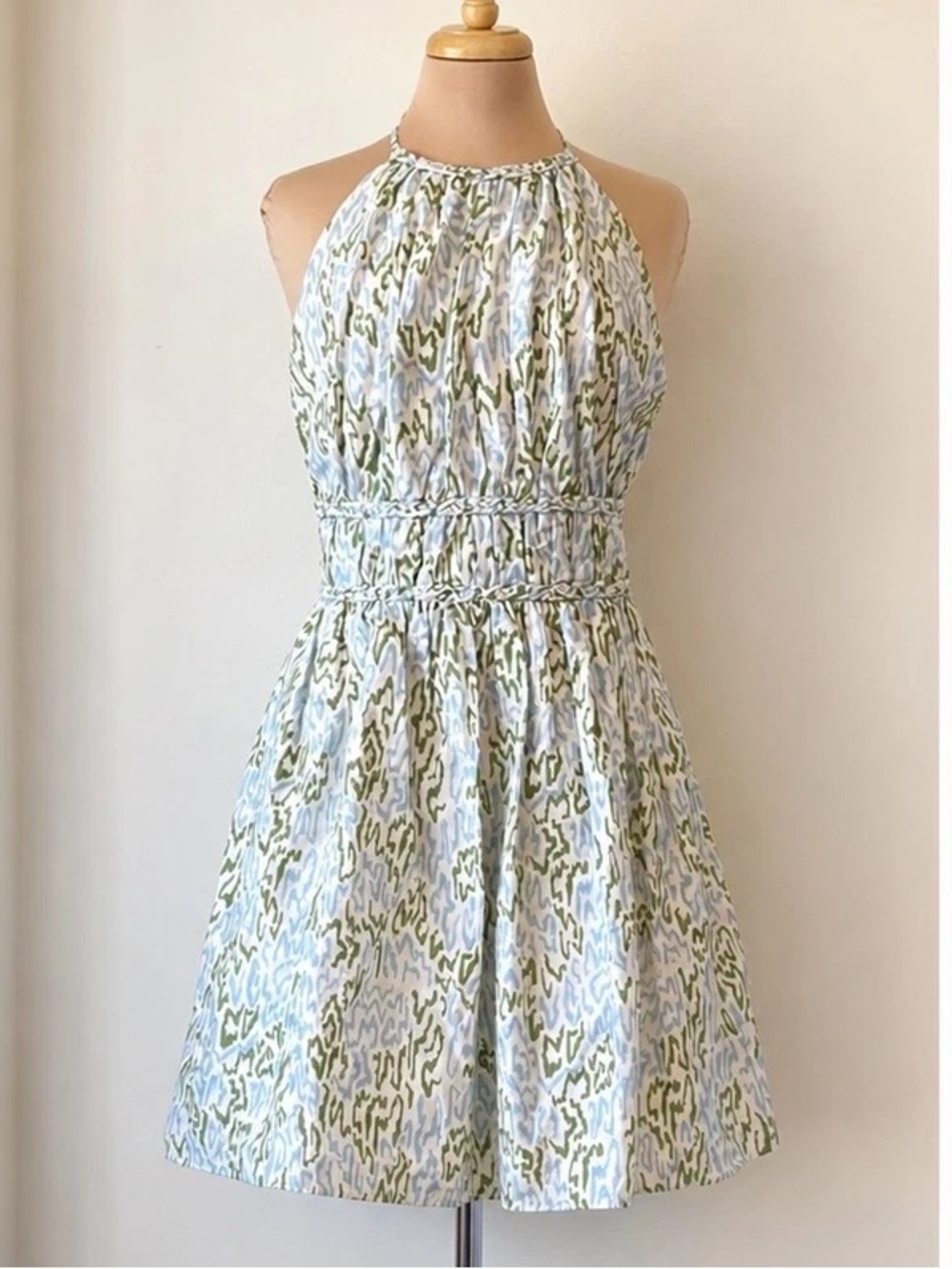 NWT PARKER Halter Backless A-line Abstract Print Mini Summer Dress Size 12